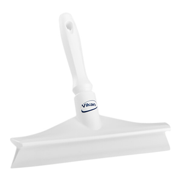 A white Vikan Ultra-Hygienic table squeegee with a plastic handle.