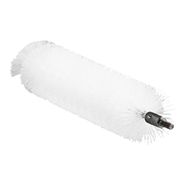 A white round brush head with white bristles.