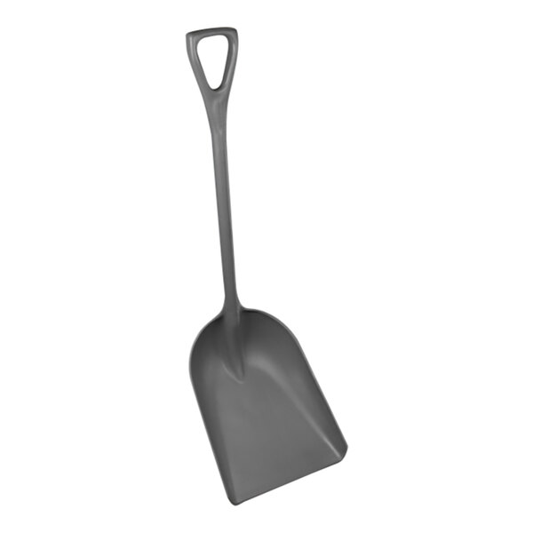 A grey Remco shovel with a handle.