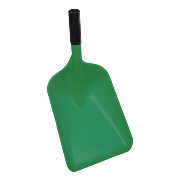 A green Remco safety shovel with a black handle.