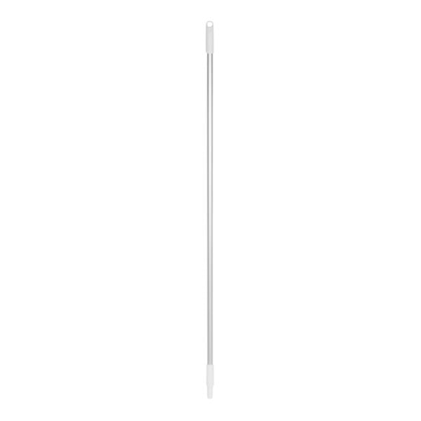 A long white aluminum pole with threads on one end.