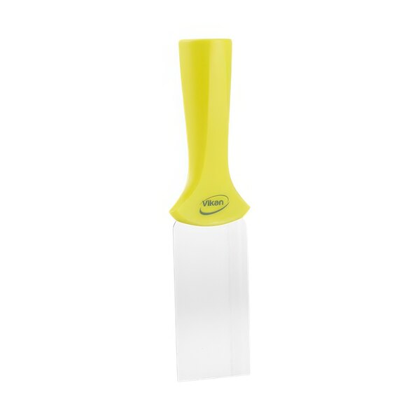 A yellow rectangular object with a yellow handle.