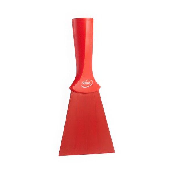 A red plastic Vikan 40124 nylon scraper.