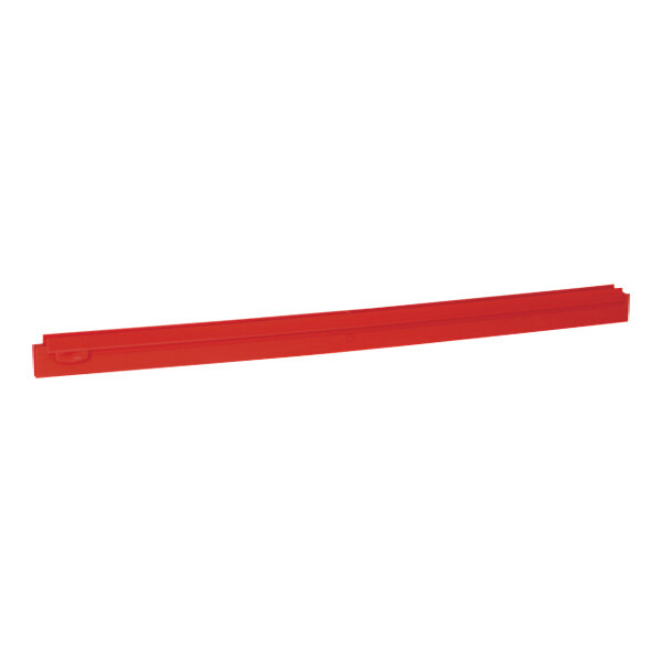 A red rectangular Vikan squeegee blade.
