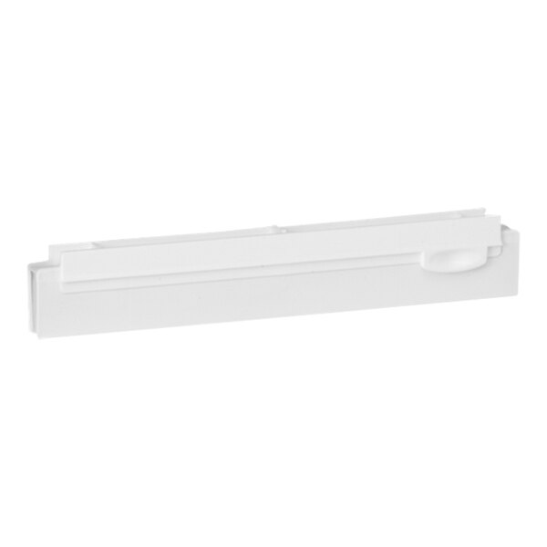 A white rectangular Vikan squeegee blade with a handle.