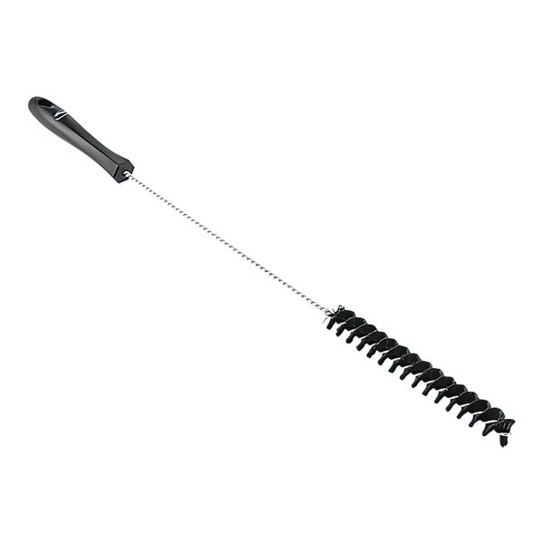 A black Vikan tube brush with a long handle.