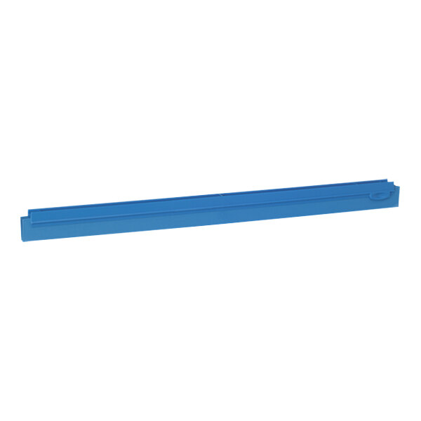 A blue rectangular Vikan squeegee blade.