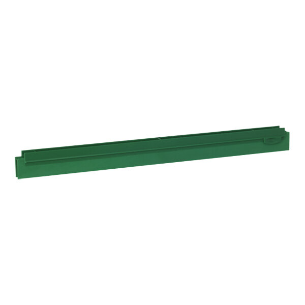 A green rectangular Vikan squeegee blade.