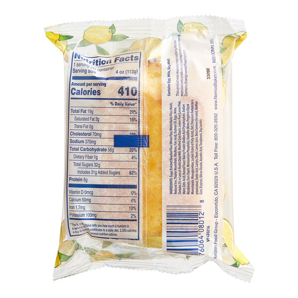 A package of Ne-Mo's Bakery frozen Zesty Lemon Cake Bread with a label.