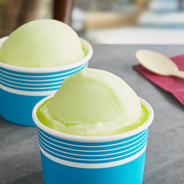 Two cups of Philadelphia Water Ice Key Lime Italian Ice.