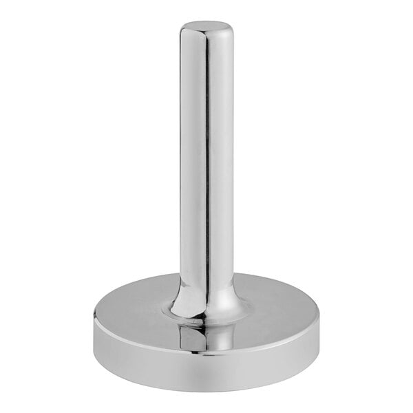 A silver metal Choice Stainless Steel Meat Tenderizer with a round base.