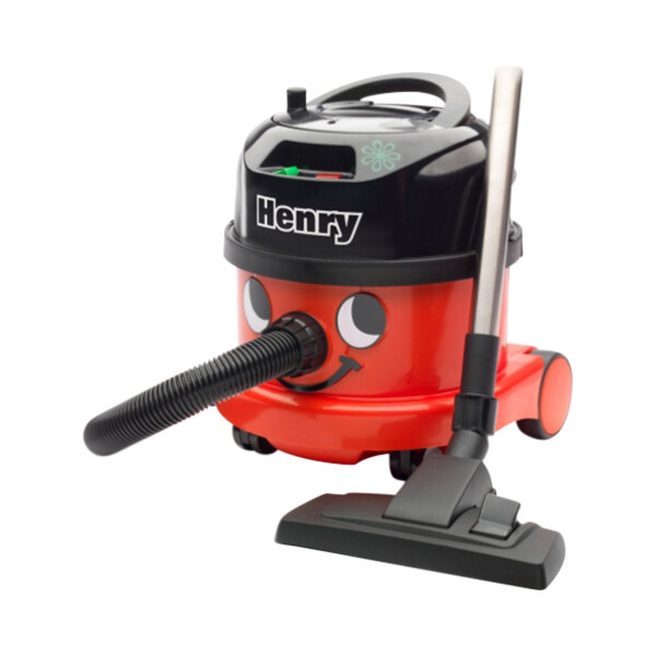 A red and black NaceCare Henry ProVac canister vacuum with AST3 air driven power head kit.