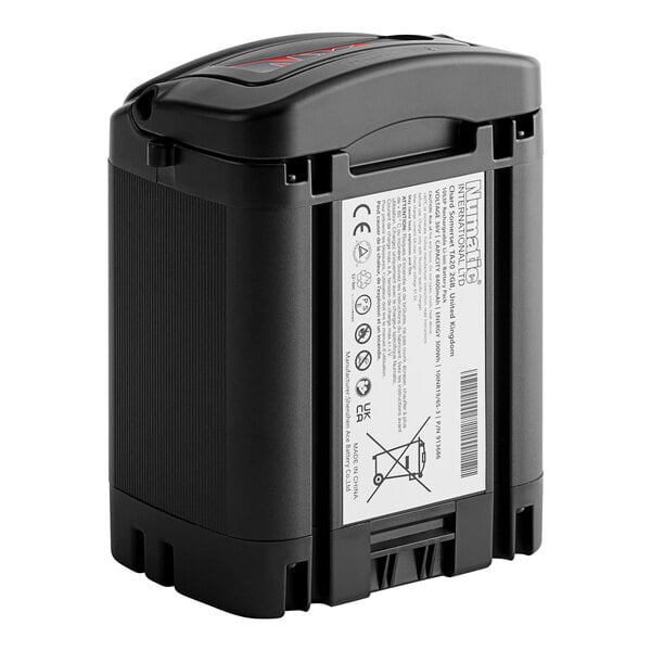 A NaceCare Solutions lithium-ion battery with a black and white label.