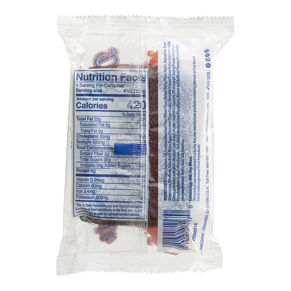 A package of Ne-Mo's Bakery frozen double chocolate cake bread with a blue and white label.