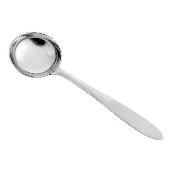 Choice 1 oz. One-Piece Stainless Steel Solid Serving Ladle / Portion Spoon