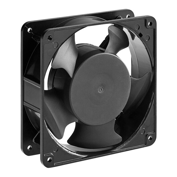 A black Cooking Performance Group cooling fan with two blades.