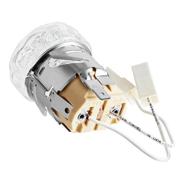 A Cooking Performance Group cavity light with wires.