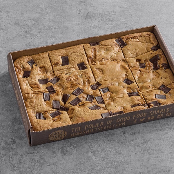A box of Sweet Street Desserts Toffee Crunch Blondie Bars on a table.