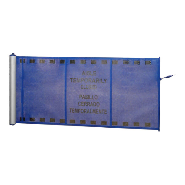 A blue ZonePro safety banner with black text and a black frame.