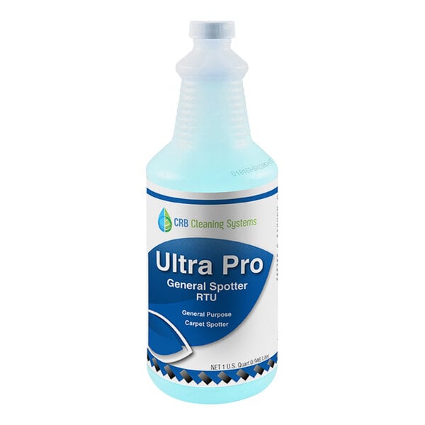 A case of CRB Cleaning Systems Ultra Pro general spotter solution bottles.