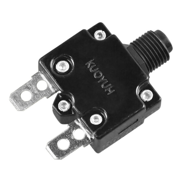 A black CRB Cleaning Systems E39 thermorelay with metal screws.