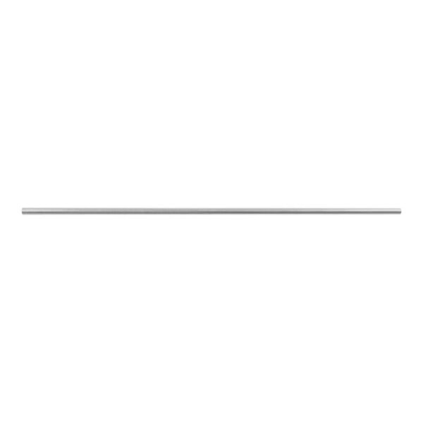 A long thin metal rod on a white background.