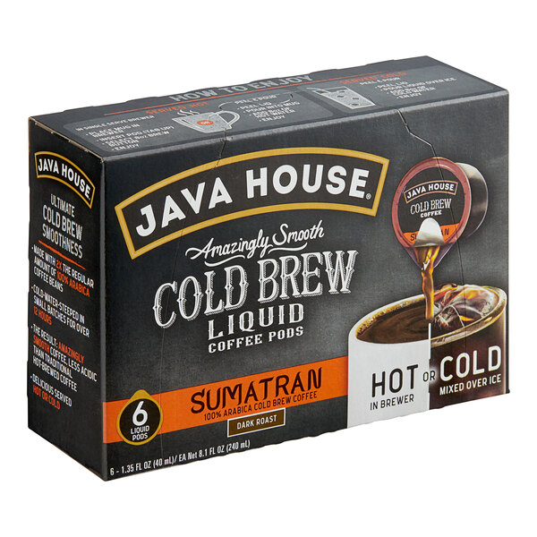 Java House Pure Black Cold Brew Coffee 8 fl. oz. - 24/Case