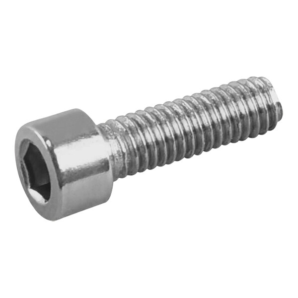 A close-up of a CRB Cleaning Systems stainless steel hex head screw.