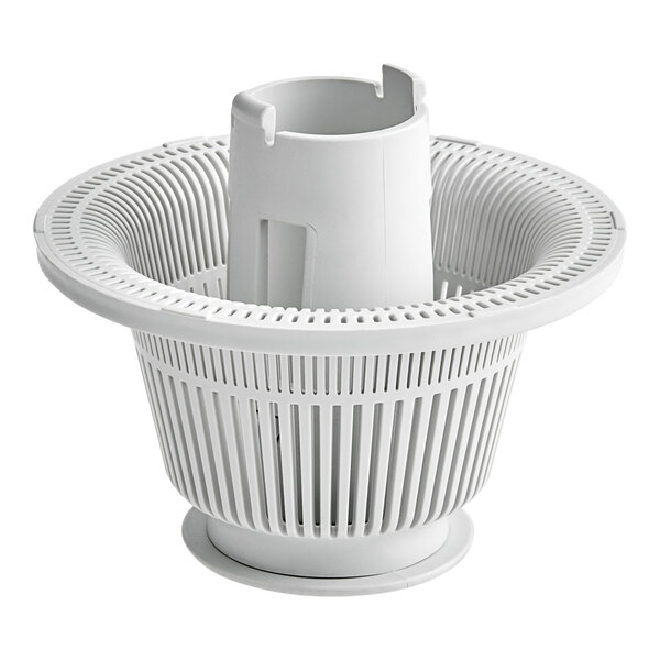 A white plastic MainStreet Equipment filter with a white base and handle.
