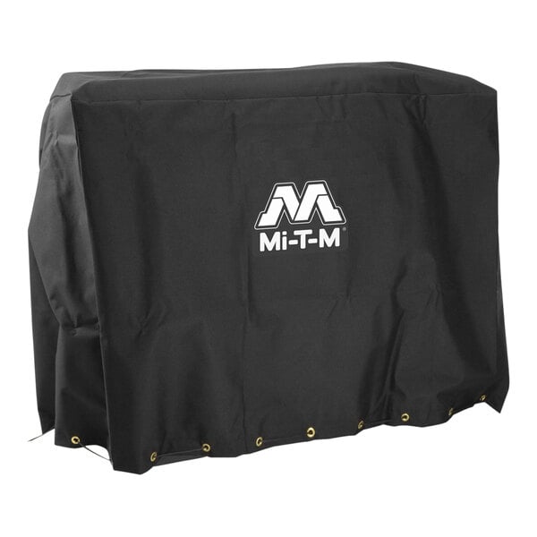 A black Mi-T-M pressure washer cover with white text.