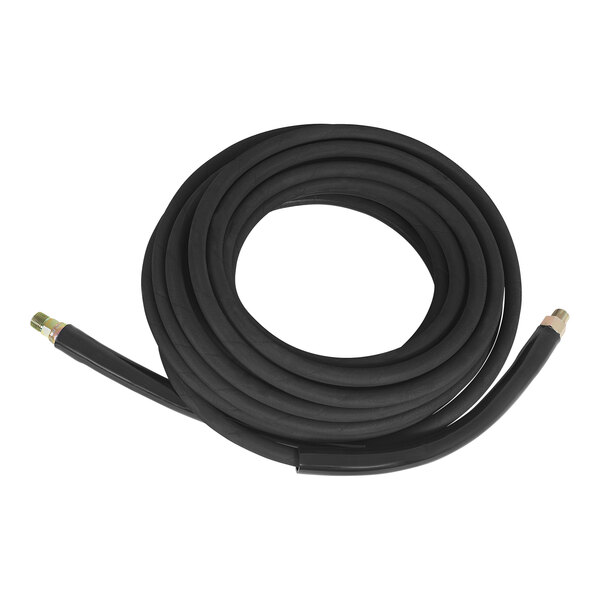 A black rubber tube on a white background.