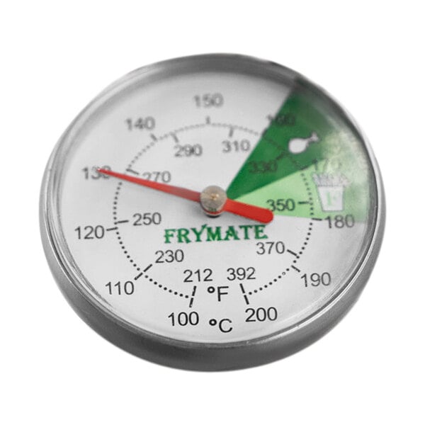 A Frymate deep fryer thermometer with a temperature gauge.