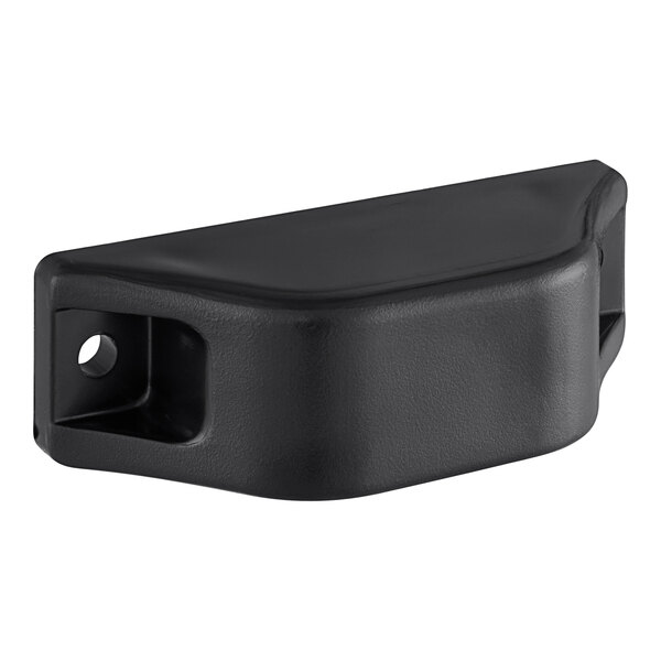 A black plastic rectangular cover with holes.