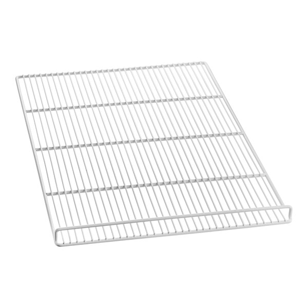 An Avantco white wire top shelf on a white background.