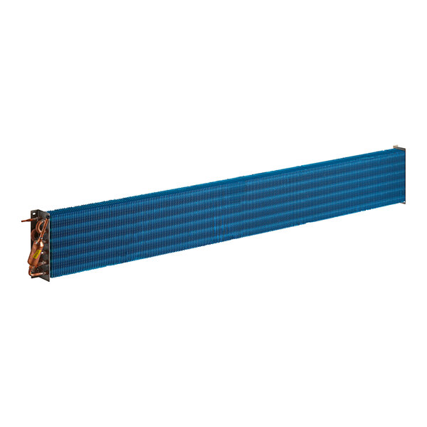 An Avantco evaporator coil with a blue and white grid.