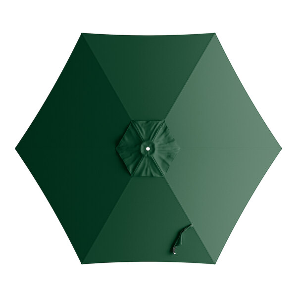 A forest green Lancaster Table & Seating umbrella canopy.