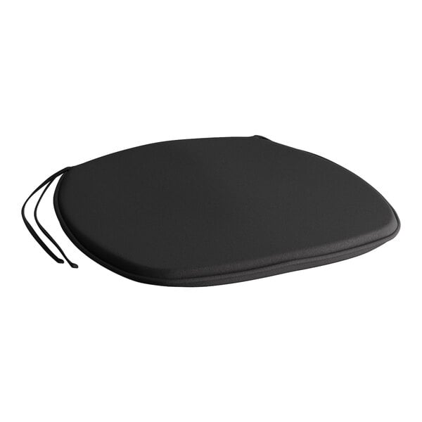 A Lancaster Table & Seating black cushion with ties.