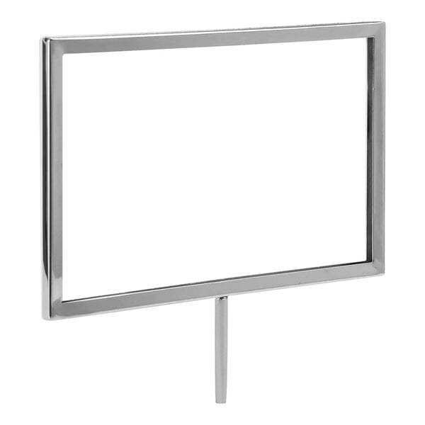 A white board with a silver metal frame.