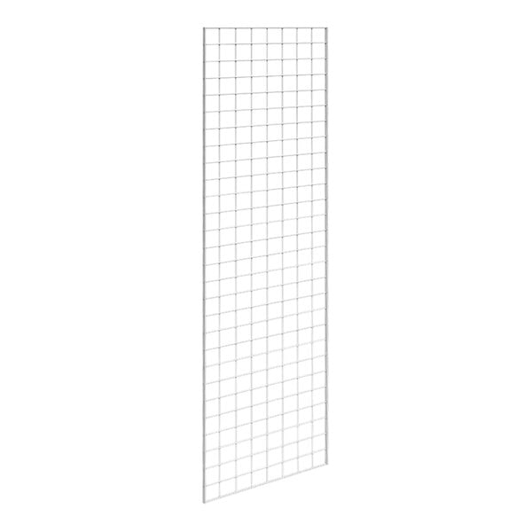 A white steel grid panel with black lines forming a grid.