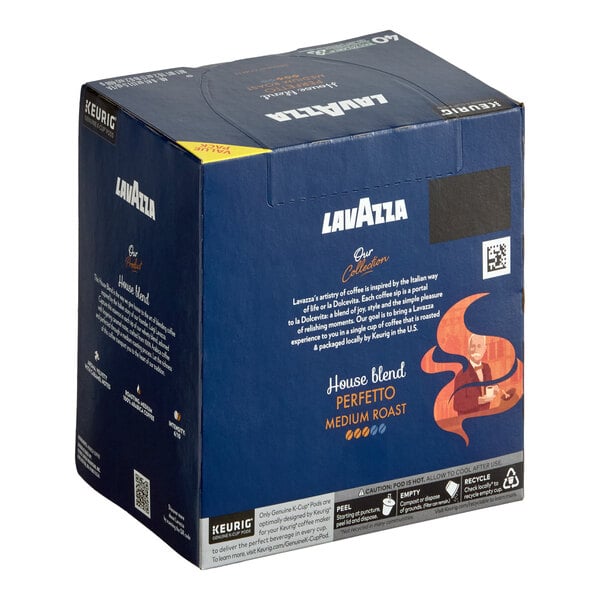 A box of Lavazza Perfetto House Blend Medium Roast single serve Keurig K-Cup coffee pods containing 40 pods.