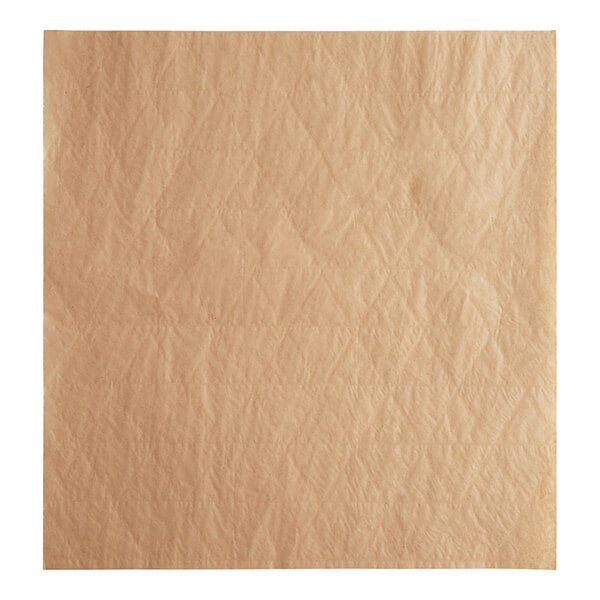 A square brown Bagcraft sandwich wrap with a wrinkle.