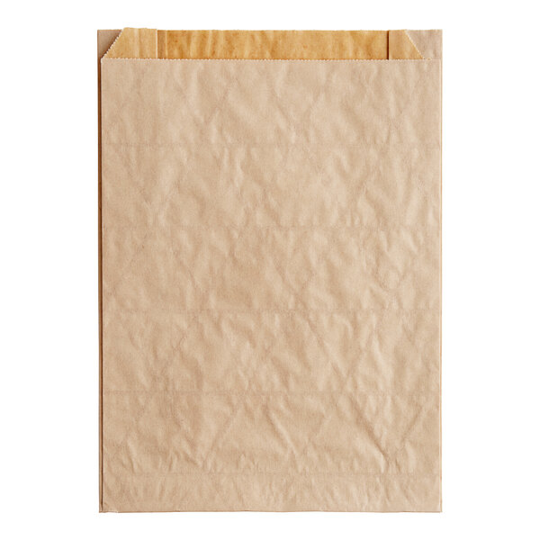 A brown paper Bagcraft EcoCraft Dubl Shield bag with a yellow inside.