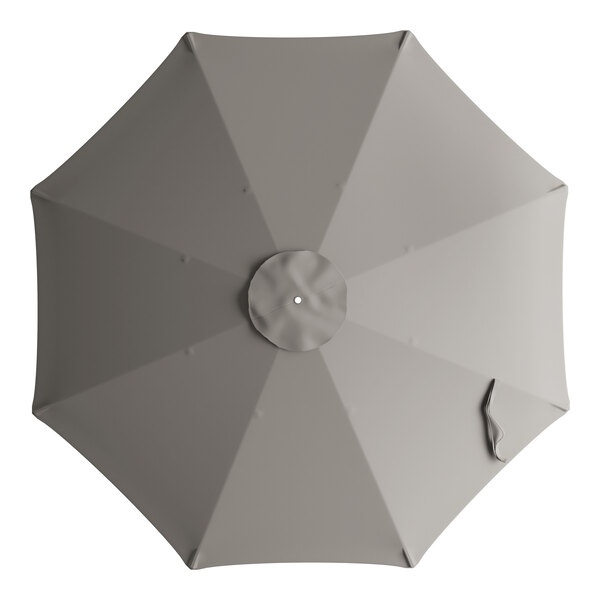 A top view of a grey Lancaster Table & Seating umbrella canopy.