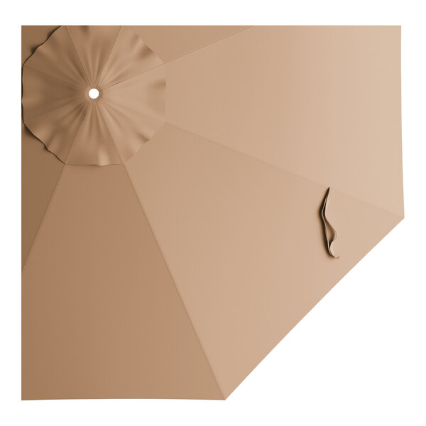 A Lancaster Table & Seating mocha umbrella canopy.