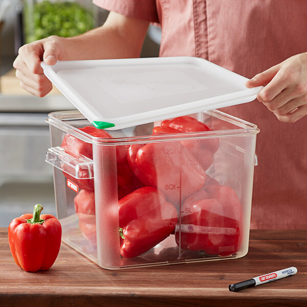 Araven 6.3 Qt. Translucent Square Polypropylene Food Storage Container with  Airtight Lid