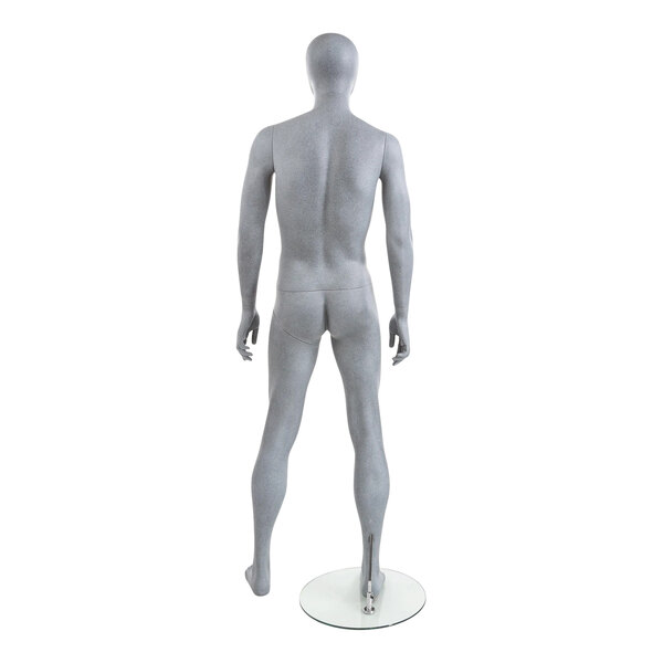 A white male mannequin with arms at its sides and an oval head.
