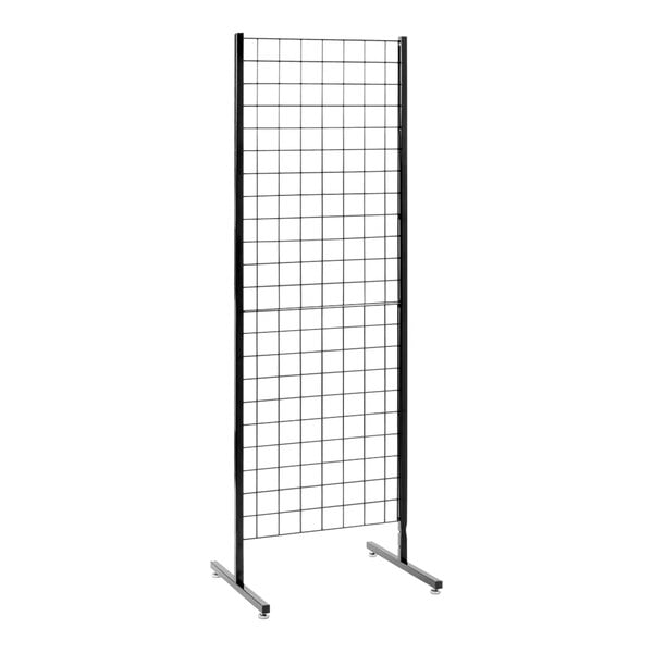 A black metal grid display panel.