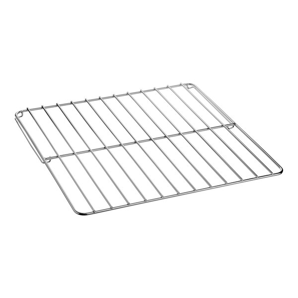 An oven rack with a wire grid on a white background.