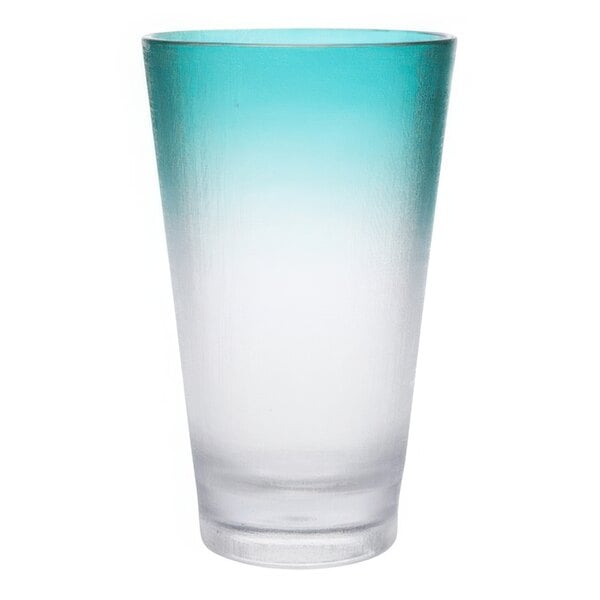 A Fortessa La Cote Amalfi Tritan plastic highball glass with a blue and white gradient.