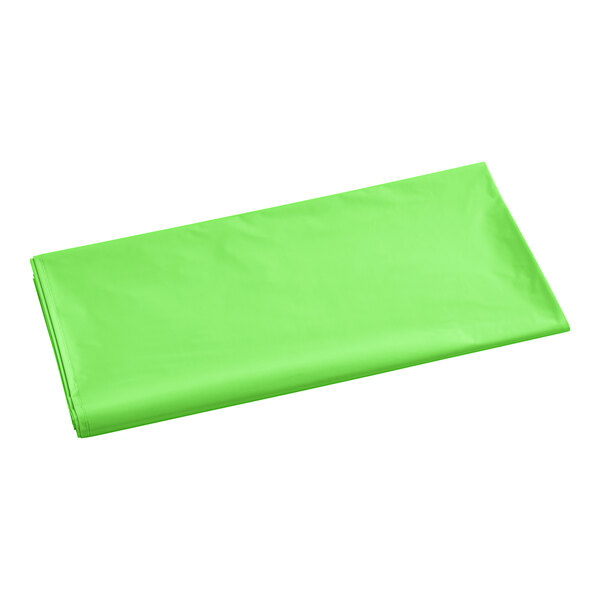 A lime green rectangular plastic table cover.